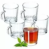 KADAX Bicchieri da Tè, 250 ml, Set di 6, Bicchieri con Manico, Tazze in Vetro, Tazze con manico, Bicchieri in Vetro trasparente, Bicchiere da Tè