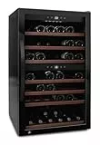 mQuvee Cantinetta vino a libera installazione WineExpert 66 Nero, capacità 66 bottiglie, 2 zone di temperatura 5-20°C, altezza 104 cm
