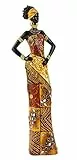 Lifestyle & More Scultura moderna Figurina decorativa Donna africana in piedi con vestiti colorati Altezza 35 cm