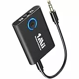 1Mii Trasmettitore Bluetooth 5.3 Jack 3,5 mm AUX per TV, Adattatore Ricevitore Audio Bluetooth HiFi con aptX Bassa Latenza e HD, Dual Link per 2 Cuffie/Impianto Stereo/Auto