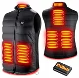 Gilet Riscaldato per Uomo e Donna, Gilet USB Riscaldato con 10000mAh Batteria, 3 Temperatura Regolabile Lavabile Giacca Riscaldabile per l’Aperto al Lavoro, a Caccia, in Motoslitta