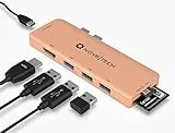 NOV8Tech Hub da USB C a HDMI per MacBook Air 2020 M1 2019/2018, Dongle adattatore Slim Type C 7 in 2, Dock Thunderbolt 3, Lettore SD/Micro SD, Power Delivery USB C 100 W PD, USB 3.0, 2X USB 2.0