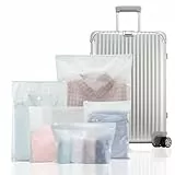 25 Pezzi Sacchetti da Viaggio per Valigia con Zip, Buste Trasparenti per Indumenti, Borsa Valigia Organizer con Cerniera Risigillabili per Vestiti, Biancheria Intima, Scarpe, Cosmetico (5 Taglie)