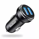 Caricabatteria da Auto, Beikell Rapido USB Adattatore per Caricabatteria da Auto (17W / 3.4A - 2 Porte) con Tecnologia di Ricarica Smart-Adaptive (Protezione di Sicurezza Integrata)