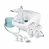 medisana IN 500 inalatore, nebulizzatore a compressore con boccaglio e maschera per adulti e bambini, per raffreddori o asma con accessori extra e tubo lungo, white, larga