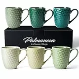MIAMIO - 6 x 400 ml - Set di tazze da caffè - Tazza moderna in ceramica - Tazza da caffè grande - Collezione Palmanova (Verde)