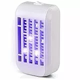BAKAJI Zanzariera Elettrica Insetticida Anti Zanzare Mosche Elettrico da Presa con Luce UV LED 0,5 W Risparmio Energetico Elettroinsetticida Ammazza Insetti Lampada Notte Notturna Casa