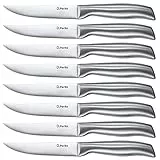 D.Perlla Coltello da Bistecca, Set di Coltelli da Bistecca a Lama Dritta Extra Affilata, Acciaio Inossidabile Coltello da Bistecca a Bordo Retto per il Tavolo della Cucina