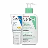 CeraVe Kit Skincare Pelle Mista, Schiuma Detergente Seboregolatrice, Per Viso e Corpo, Con 3 Ceramidi, 236 ml + Crema Idratante Viso SPF 30, Per Pelli da Normali a Secche, 52 ml