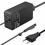 Caricabatterie Surface Pro, adattatore 15V 2,58A 44W compatibile con Microsoft Surface Laptop 1/2/3, nuovo Surface Pro 7/6/5/4/3/X, Surface Go 1/2, Surface Book 1/2, Surface Laptop Go con porta USB 5V
