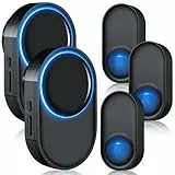 Campanello senza fili 3 Trasmettitore e 2 Ricevitore, campanello senza fili impermeabile IP55, 58 Melodie con 5 Livelli di Volume, Portata 400m