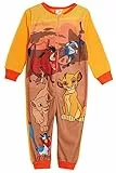 Disney The Lion King - Pigiama intero in pile per bambini All in One Simba, per bambine e ragazzi, Arancione, 2-3 Anni