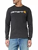 Carhartt, T-shirt Logo Graphic a manica lunga, Relaxed Fit, Uomo, Carbone , XL
