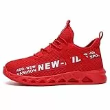 Daclay Scarpe da Corsa per Bambini Ragazze Ragazzi Studenti elementari Primavera e Autunno Scarpe Scarpe Sportive Casual Rosso 34EU