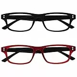 Uv Reader Nero Opaco Gommato Rosso Occhiali Da Lettura Valore 2 Pacco Uomo Donna Rr33-1Z +2,50 - 58 Gr