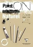 Clairefontaine 96541C Blocco collato PaintON multi-tecnica - 30 fogli carta da disegno multi-tecnica a Grana leggermente rugosa - naturale - A3 29,7x42 cm 250g