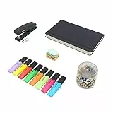Amazon Basics - Kit base per l’ufficio: taccuino, puntine, note adesive, evidenziatori e pinzatrice - 34 pezzi + 200 puntine