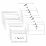NOKDAL 50 Pezzi Porta Badge con Clip Porta Badge Orizzontale Porta Distintivo Badge Portanome con Spilla Porta Badge Plastica Trasparente Cartellino Identificativo per Scuole, Aziende,Conferenza