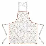 THUN Pasqua 2023, Grembiule Grill in 100% Cotone con Iconiche Farfalle, Versione Rosso, Linea Pasqua Favolosa, 70x80 cm