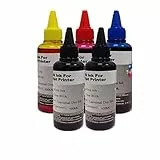 KIT Ricarica cartucce 5 Flaconi 100ml universale inchiostro coroli per Brother, Canon, Epson, HP, LEXMARK, XEROX, DELL.