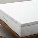 Linenspa Gel da 5 cm Topper per Materasso in Memory Foam infuso con Coperchio con Cerniera, Bianco, 90 x 200 cm