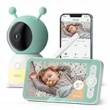 BOIFUN Baby Monitor Video, Display 3mp da 5 Pollici & 360° Telecamera Con Luce Notturna, Controllo Tramite APP Mobile & Monitor LCD, Tracciamento Automatico,Rilevamento di Suoni e Movimenti, Batteria