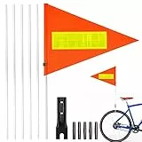 YEAPEAK 180 Cm Bandiera Per Bicicletta, Bandiera Della Bicicletta, Bandierina di sicurezza per bicicletta, adatta per bicicletta, scooter per go-kart, sedia a rotelle et (arancione brillante)