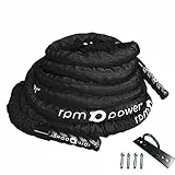 (New) RPM Power- Battle Rope - Fitness, Corda di Formazione, per Potenziamento Muscolare, Total Body Workout, brucia i Grassi, Corpo Ancora Included (15 Metre)