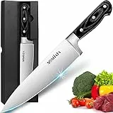 MOSFiATA Coltelli da Cucina, Coltello da Cucina Professionale Coltello Chef, Coltello Cucina Acciaio Inox per Carne, Verdura, Frutta, Sushi - 20cm