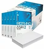 Carta A4 per Stampante Fabriano Copy 2, Eurocali 5 Risme da 500 Fogli - 2500 Totali, Carta da 80gr Per Ufficio, Fotocopie, Multiuso
