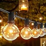 Romwish Catene Luminose Esterno, 12M/40FT catena luminosa led con 18+2 Plastica Lampadine, G40 Luci Esterno Catena Lumin