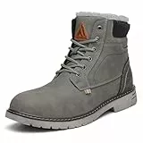 Mishansha Stivali Invernali Uomo Antiscivolo Caloroso Scarpe Inverno Donna Trekking Sneaker Outdoor Grigio 47