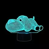 Coolzon Lampada 3D Illusione Ottica Luce Notturna Bambini, Lampade 3D LED Luce Notte 7 Colori Cambiano Deco Lampada da Comodino Tattile Lampada Cane con Cavo USB