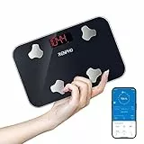 RENPHO Mini Bilancia Pesapersone, Bilancia Digitale Intelligente, 13 Analizzatori di Metriche di Salute der la Composizione Corporea e Sincronizzazione con App, 400 lbs, 11,02' X 7,09'