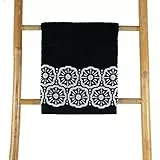 MY HOUSE - BIANCHERIA PER LA TUA CASA Telo Doccia Jacquard Liabel Fiore (Nero)