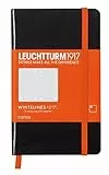 LEUCHTTURM1917 - Taccuino formato A6 con carta puntinata, tascabile, colore: nero, black with orangeelastic band fastener and page marker