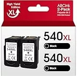 PG-540 XL Rigenerato Nero Cartucce d'inchiostro Sostituzione per Canon 540XL 540 XL Cartucce per Pixma MX375 MX395 TS5150 MG3650 MG3550 MG4250 MG3600 Stampante (2 Nero)
