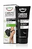 Equilibra Corpo, Carbone Attivo Scrub Corpo Detox, Purificante ed Esfoliante, per una Pelle Fresca ed Elastica, con Olio di Mandorle Dolci, 200 ml
