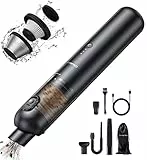 Chuboor Aspirapolvere Auto, Aspirapolvere Portatile 18000Pa Aspirabriciole 4 in 1 con 4x2000mAh Mini Aspirapolvere e Triplo Filtro Tempo di Lavoro 25 Min Ricarica USB Per Casa/Auto (Nero)