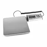 Oneconcept Marketeer Bilancia Pesapacchi Digitale (Leggibilità 100g, Piattaforma in Acciaio Inox 27x27, Comando Separato, Funzione Conteggio e Tara, Schermo a 5 Cifre) Limite Peso 200 Kg