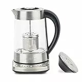 H.Koenig TI700 Teiera automatica per tè/tisane, Filtro rimovibile, Acciaio Inox/Vetro, 1,7L, 2400W