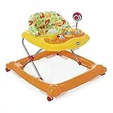 Chicco Girello Circus, Girello Bambini, per i Primi Passi, con Pannello Giocattolo, Altezza Regolabile, 8 Freni di Sicurezza, 4 Ruote Girevoli, Pieghevole e Compatto, 6 mesi +, Arancione con Fantasie