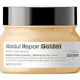 L'Oréal Professionnel Paris Maschera Gold professionale per capelli secchi e danneggiati Absolut Repair Serie Expert, Formula ristrutturante leggera, 250 ml