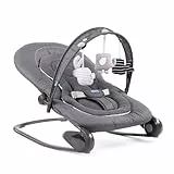 Chicco Hoopla Sdraietta Neonati, Sdraietta Confortevole e Stimolante, con Barra Gioco e Pendenti Tessili, Reclinabile in 4 Posizioni, Modulare e Compatta, Grigio Moon Grey, da 0 Mesi a 18 kg