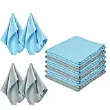 DODUOS 10 Pezzi Squame di Pesce Panni, 30 * 40cm Asciugamano Riutilizzabile Ecologico, Panno in Microfibra, Panno per Pulizia Casa per Vetri, Specchi, Finestre e Mobili in Vetro