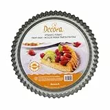 Decora, 0070031 Stampo Furbo per Crostata, in Acciaio Antiaderente, Tondo Ø 28 X 3 cm, Rende facile Farcire la Crostata, Design Professionale