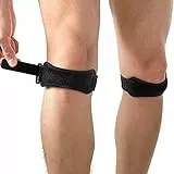 AGPTEK 2 Pzi Tutore Ginocchio, Cinturino Ortopedico Sottorotuleo Ginocchiera Fascia Regolabile per Tendinite Rotulea del Comune Protezioni da Baseball Tennis Jogging Bicicletta