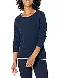 Amazon Essentials Felpa Girocollo in Pile (Disponibile nelle Taglie Forti) Donna, Blu Marino, L