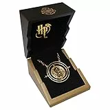 The Noble Collection Harry Potter Hermione's Time Turner Gold Plated Sterling Silver - 1,4 in (3,5 cm) Ciondolo con 18' Chain & Display Box - Officially Licensed Film Movie Props Gifts Jewellery