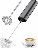 Frullino Montalatte Elettrico Cappuccino Homradise, Montalatte Elettrico a Batteria, Frustino Montalatte Elettrico Portatile per Caffè, Latte, Matcha, Proteine - Nero
